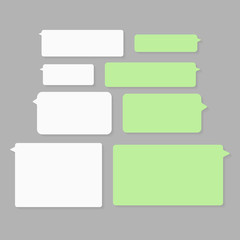 Obraz premium Message bubbles chat vector icons. Vector deign template of message bubbles chat boxes