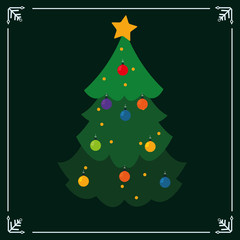 tree decoration christmas green background