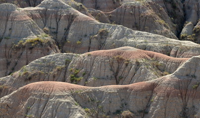 Afternoon view from Badlands National Park in South Dakota