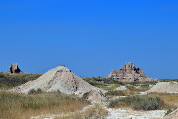 Afternoon view from Badlands National Park in South Dakota