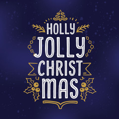 Merry Christmas typography.