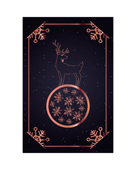 ball deer snowflake decoration dark background