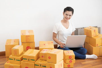 Young entrepreneur, teenager business owner work at home