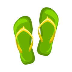 Summer slippers. Slippers for the beach. Summer. Vector illustration. EPS 10.