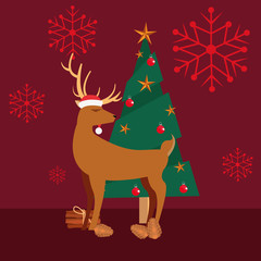 reindeer tree cinnamon pinecone christmas decoration