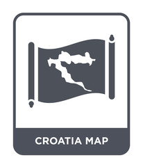 croatia map icon vector