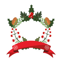 wreath pinecone holly berry christmas decoration