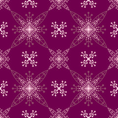 Fototapeta na wymiar Illustrated lilac seamless pattern