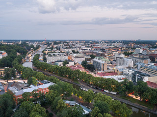 Fototapeta na wymiar Aerial view of Downtown of Turku Finland
