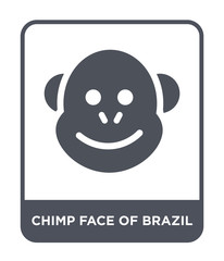 chimp face of brazil icon vector