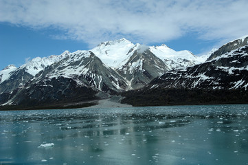 Icy waters of glacier bay Alaska.