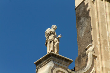 Fototapeta na wymiar Sculptures and architecture of Catania (Sicily)