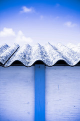 Old aged dangerous asbestos roof - one of the most dangerous materials in buildings so-called...