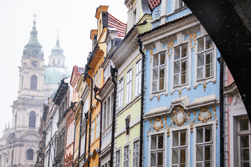 Fototapeta premium PRAGUE, CZECH REPUBLIC - FEBRUARY 19, 2013: House signs of Mala Strana