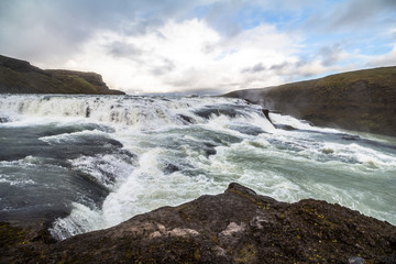 Gullfoss waterfall in Iceland, golden circle route