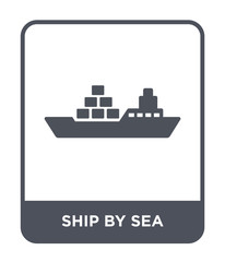 ship by sea icon vector