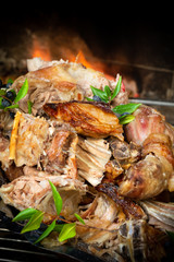Carne di maialetto arrosto, cucina tipica sarda