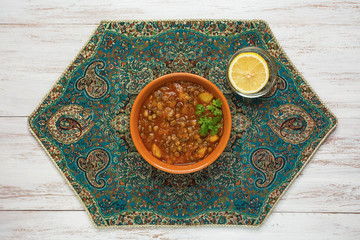 Adasi, Persian Lentil Stew. Arabic cuisine.
