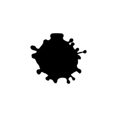 Vector Illustration. Black ink spot, texture of paint spot