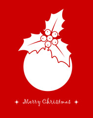 christmas ball and holly