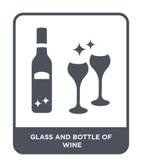 glass and bottle of wine icon vector