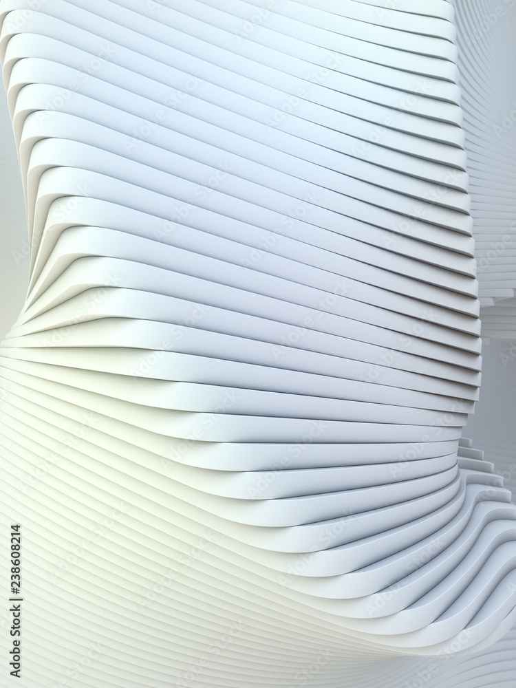 Poster White stripe pattern futuristic background. 3d render illustration