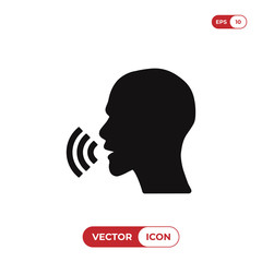 Voice recognition icon vector