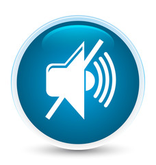 Mute volume icon special prime blue round button