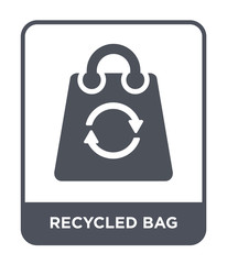 recycled bag icon vector