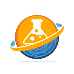 Illustration icon with the concept of digital laboratory media