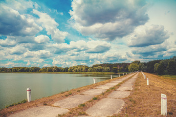 Embankment on a sunny summer day