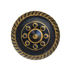 Thai traditional antique gong isolated on white background with clipping path