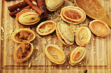 Cookies with sweet filling. Peanut butter cookies. Homemade cake. Sweets for tea. Preparation of cookies at home.