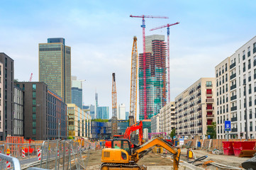Construction site in Frankfurt downtown