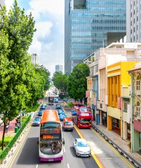 Fototapeten Verkehr auf der Stadtstraße von Singapur © joyt