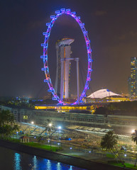 Obraz premium Marina Bay Sands Singapore Flyer