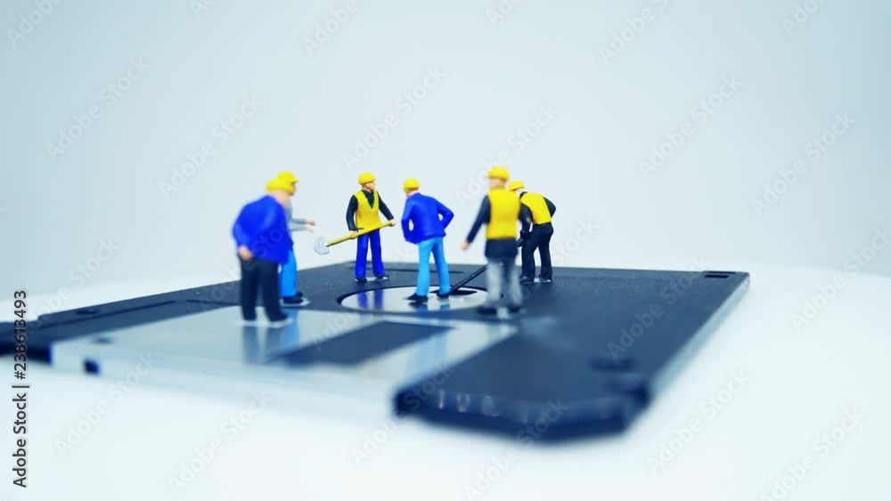 Poster miniature footage with theme of computer hosting
