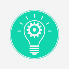 Light bulb with gear vector icon sign symbol