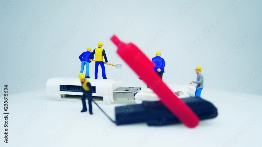 Poster miniature footage with theme of cloud computing