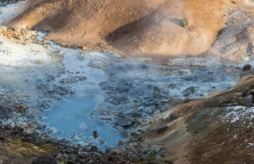 geothermal landscape on Icelandic lands