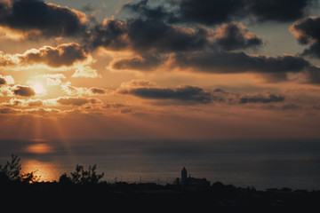 Sunset at Calabria from mountain