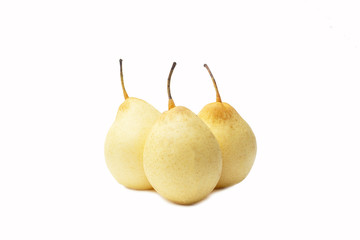 Isolated chinese pear (asian pear, ya pear, korean fruit, nashi) on the white background