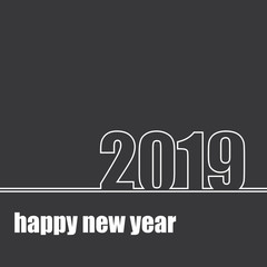 2019 happy new year on chrismas blackground