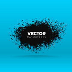 Abstract Grunge banner. Brush black paint ink stroke background. Vector template