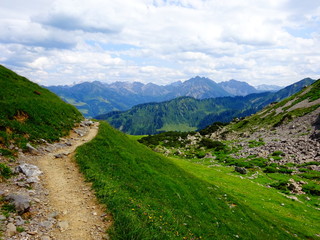 Naklejka na ściany i meble Ways and Views in the Alps - Wege und Aussichten in den Alphen
