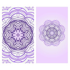 Templates for Greeting and Business cards. Vector Illustration. Oriental Pattern with. Mandala. Wedding invitation