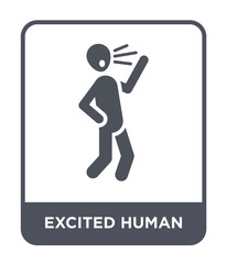 excited human icon vector