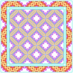 Square Decorative Ornament With Geometric Pattern. For Scrapbook Print, Fashion Design. Vector Illustration.