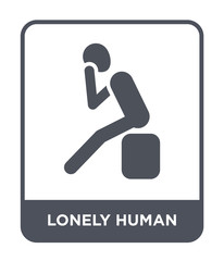 lonely human icon vector