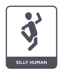 silly human icon vector